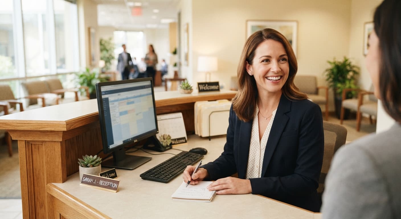 A stylist reviewing simple, flexible billing with a resident